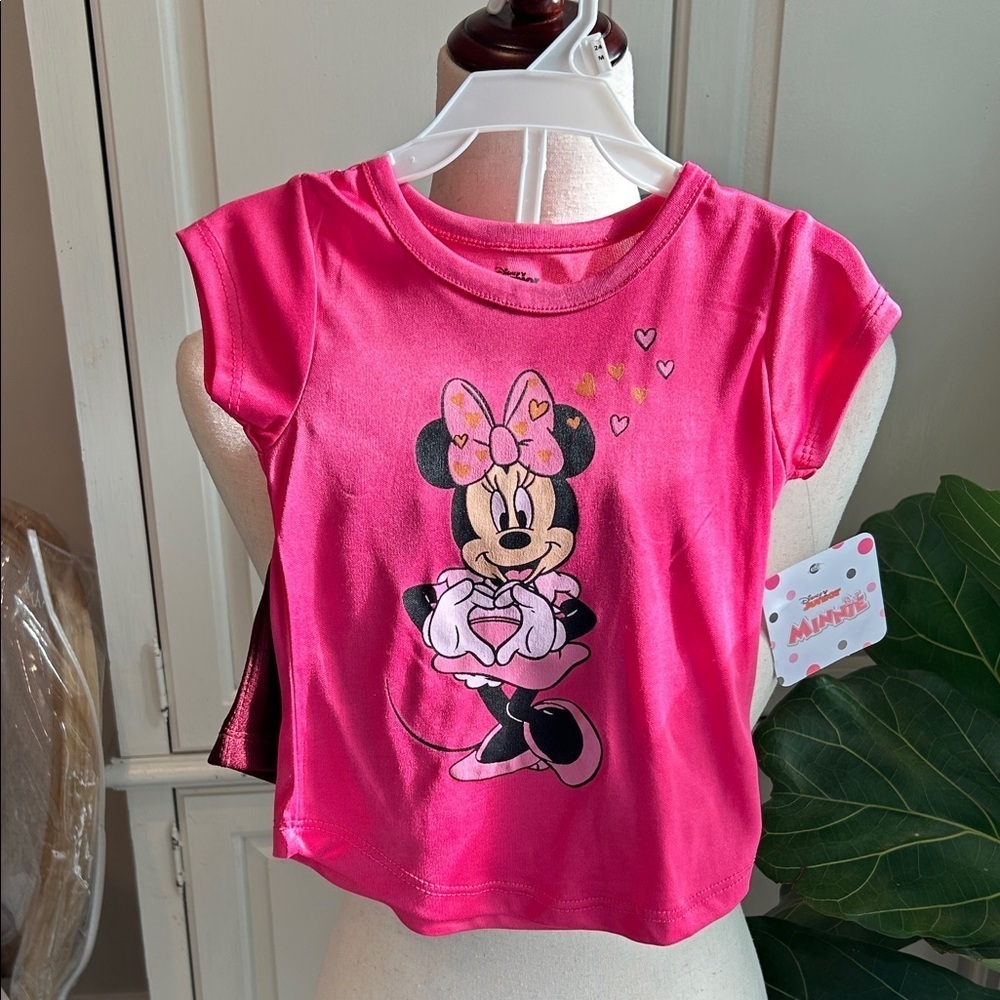 NEW Disney Minnie Mouse Toddler Set: Matching T-shirt & shorts Size 24 months